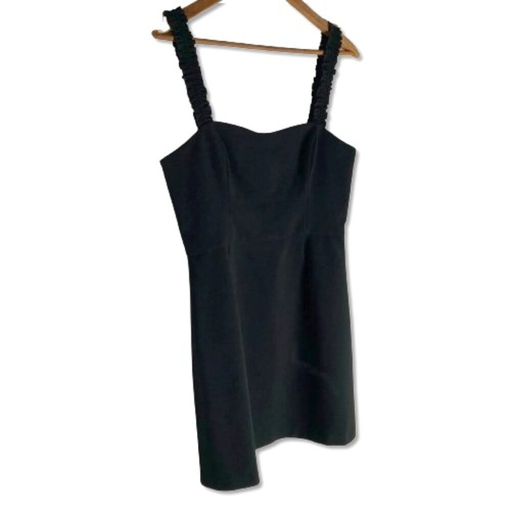 French Connection Frill Sleeveless Black Mini Dress